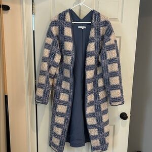 Baltic Born Navy and Cream Checkered Cardigan